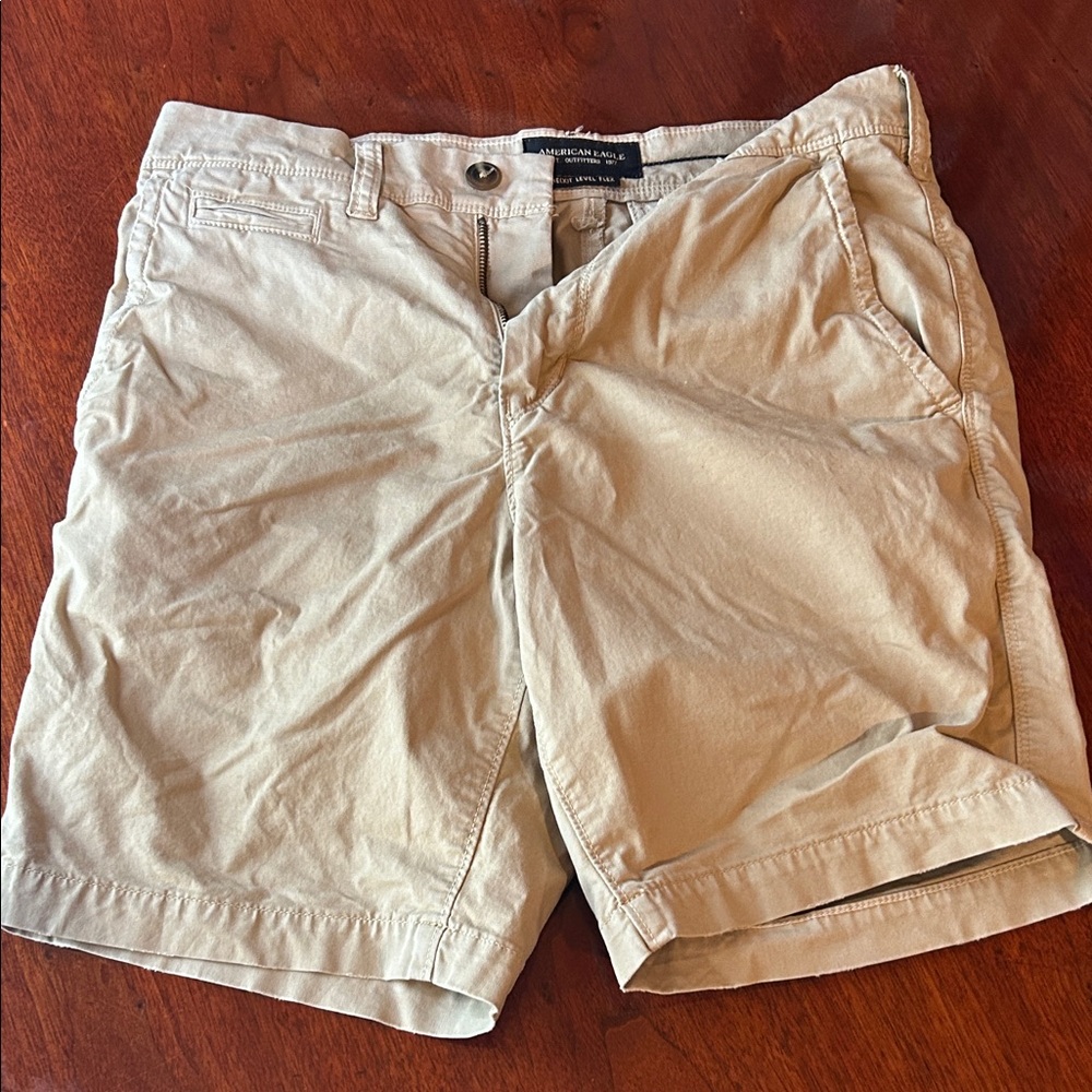 American Eagle Outfitters Light Tan Flat Front Shorts size 28